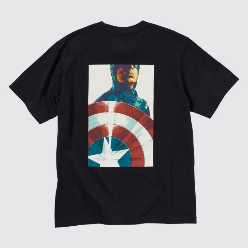 T Shirts Uniqlo Marvel Art Collection by Mondo UT Short Sleeve Femme Noir | 8629410