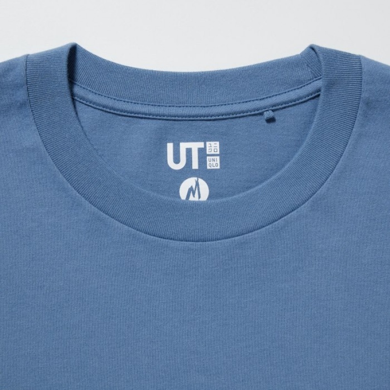 T Shirts Uniqlo Marvel Art Collection by Mondo UT Short-Sleeve Femme Bleu | 3539089