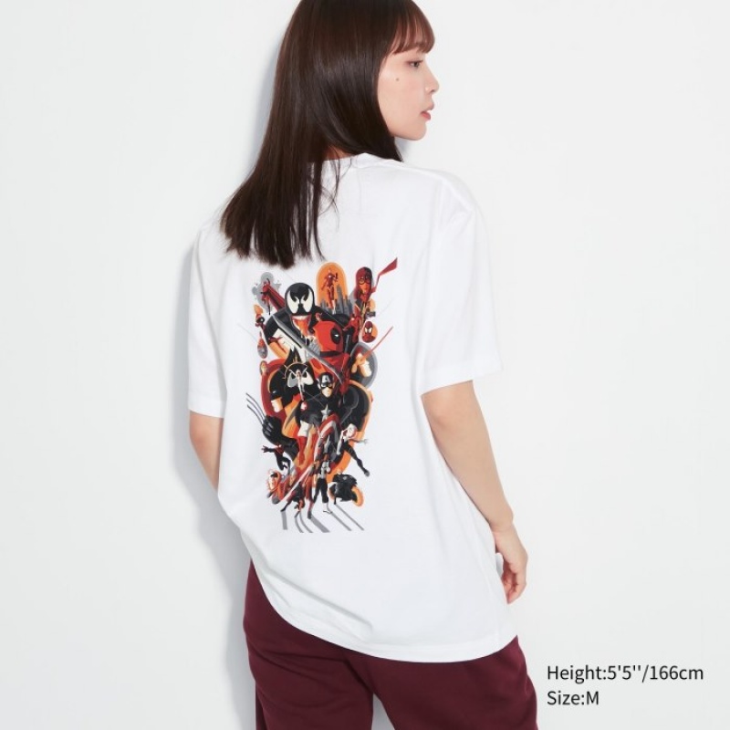 T Shirts Uniqlo Marvel Art Collection by Mondo UT Short-Sleeve Femme Blanche | 1121177