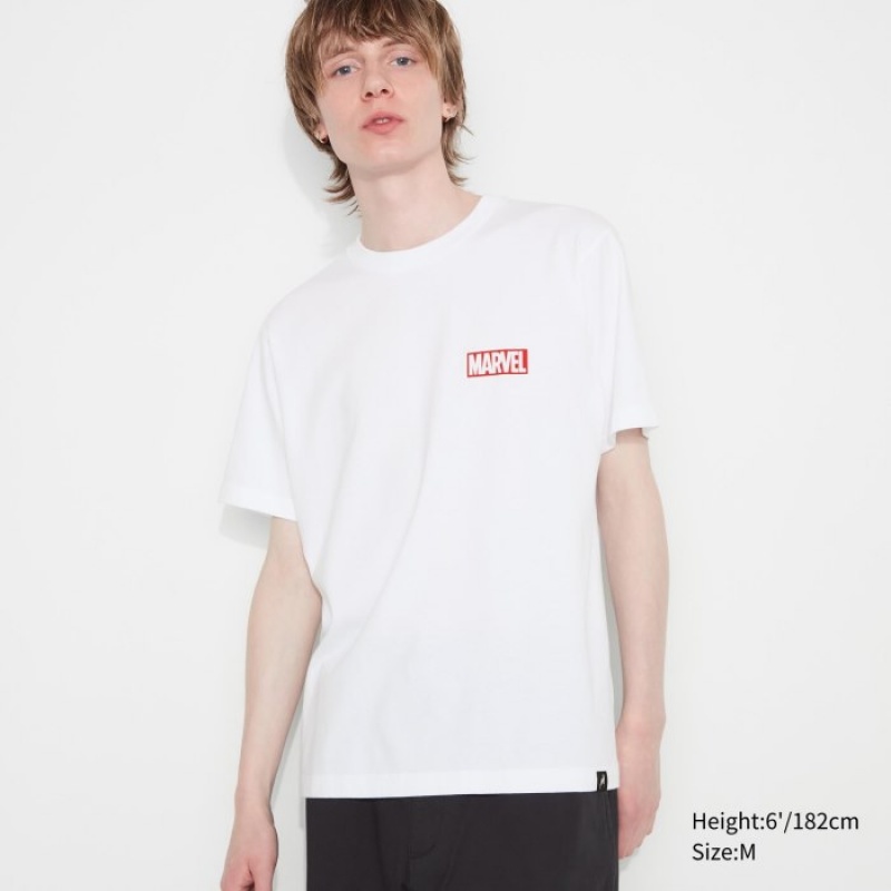 T Shirts Uniqlo Marvel Art Collection by Mondo UT Short-Sleeve Femme Blanche | 1121177