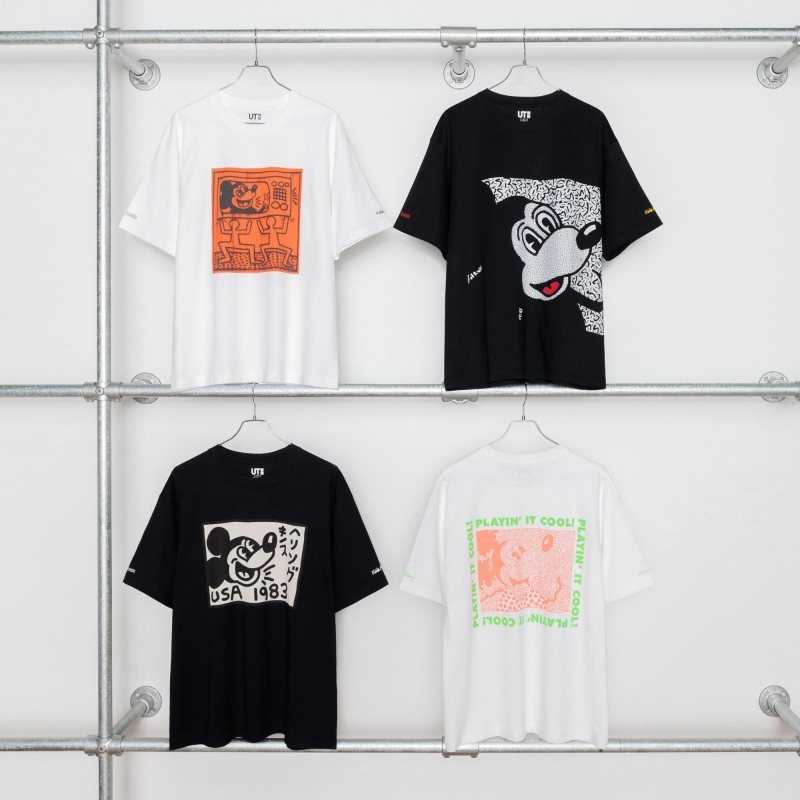 T Shirts Uniqlo Mickey Mouse X Keith Haring Ut Oversized Short-sleeve Graphic Homme Noir | 4494532