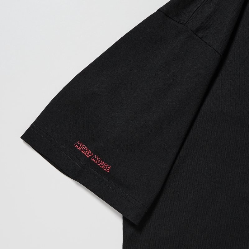 T Shirts Uniqlo Mickey Mouse X Keith Haring Ut Oversized Short-sleeve Graphic Homme Noir | 4494532