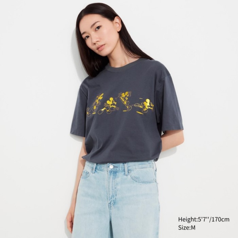 T Shirts Uniqlo Mickey Shines UT Short-Sleeve Femme Grise | 5320986