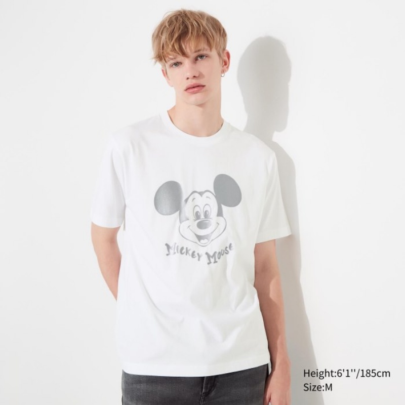 T Shirts Uniqlo Mickey Shines UT Short-Sleeve Femme Blanche | 1853950