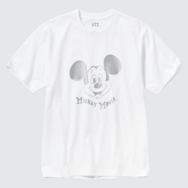 T Shirts Uniqlo Mickey Shines UT Short-Sleeve Femme Blanche | 1853950