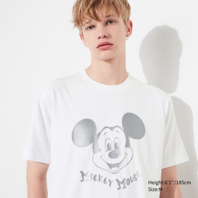 T Shirts Uniqlo Mickey Shines UT Short-Sleeve Femme Blanche | 1853950