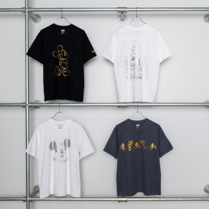 T Shirts Uniqlo Mickey Shines UT Short-Sleeve Femme Noir | 8410362