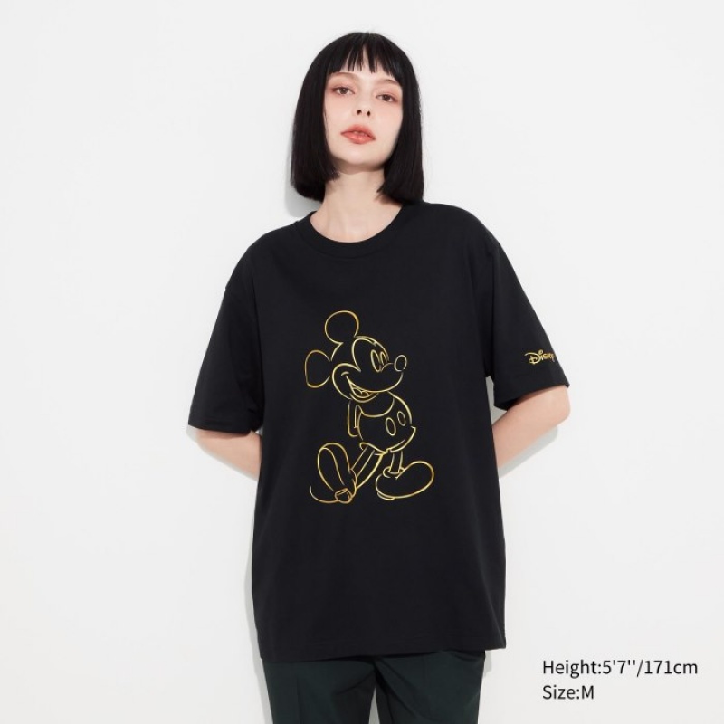 T Shirts Uniqlo Mickey Shines UT Short-Sleeve Femme Noir | 8410362