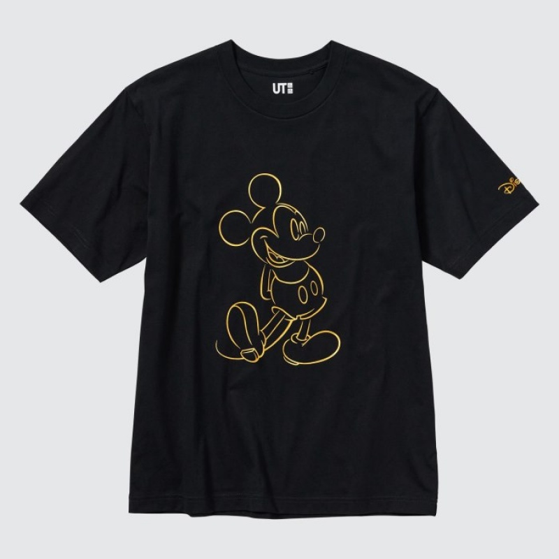 T Shirts Uniqlo Mickey Shines UT Short-Sleeve Femme Noir | 8410362