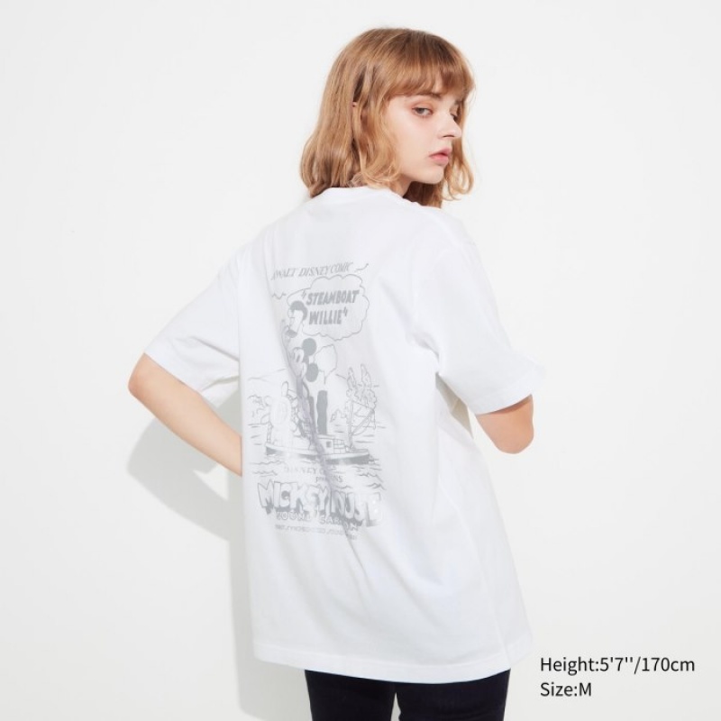 T Shirts Uniqlo Mickey Shines UT Short-Sleeve Femme Blanche | 1414174