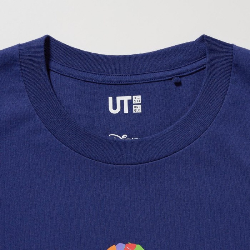 T Shirts Uniqlo Mickey Stands UT Short-Sleeve Femme Bleu | 5193603