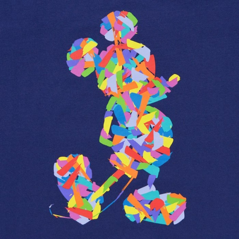T Shirts Uniqlo Mickey Stands UT Short-Sleeve Femme Bleu | 5193603