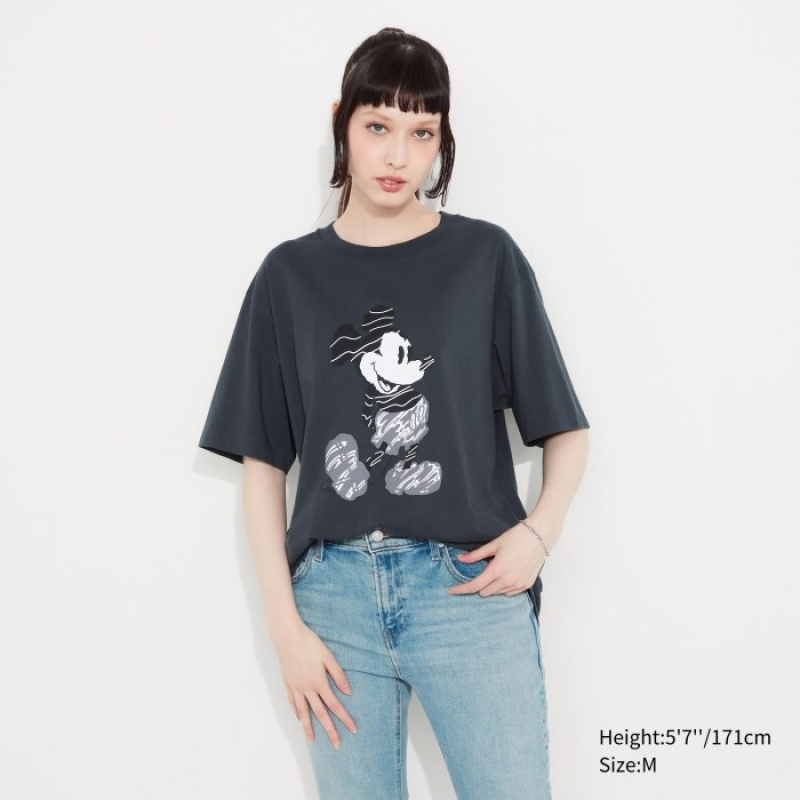 T Shirts Uniqlo Mickey Stands UT Short-Sleeve Femme Grise | 9584498