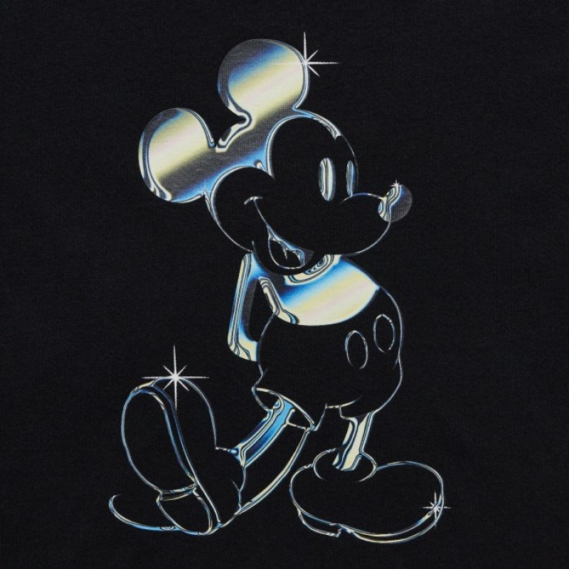 T Shirts Uniqlo Mickey Stands UT Short Sleeve Femme Noir | 8214852