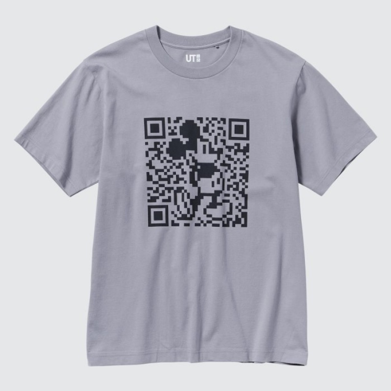 T Shirts Uniqlo Mickey Stands UT Short Sleeve Femme Grise | 5565260