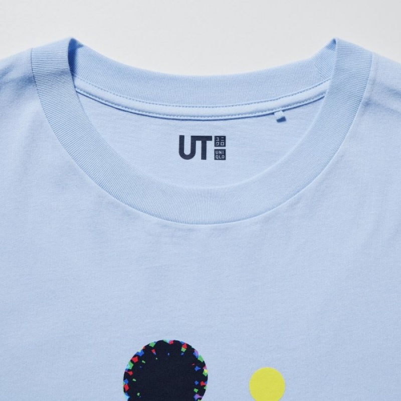 T Shirts Uniqlo Mickey Stands UT Short Sleeve Femme Bleu | 7155360