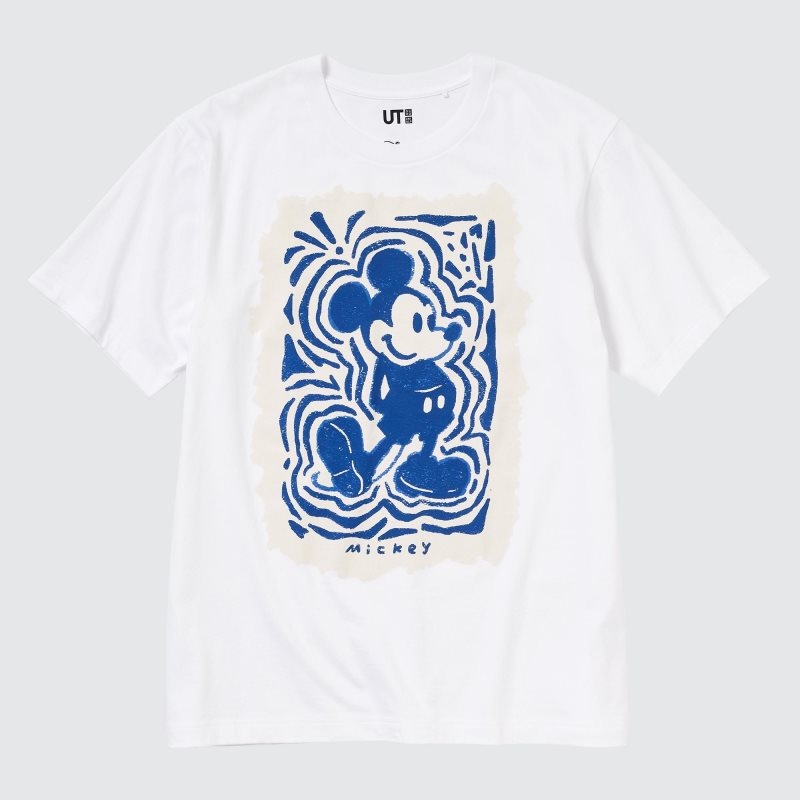 T Shirts Uniqlo Mickey Stands Ut Short Sleeve Graphic Homme Blanche | 9654287