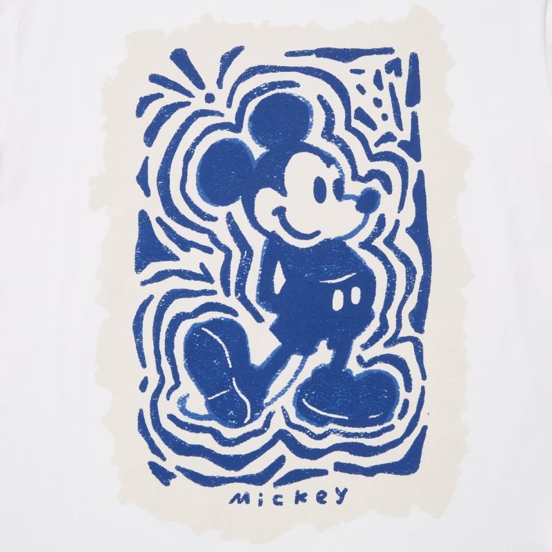 T Shirts Uniqlo Mickey Stands Ut Short Sleeve Graphic Homme Blanche | 9654287
