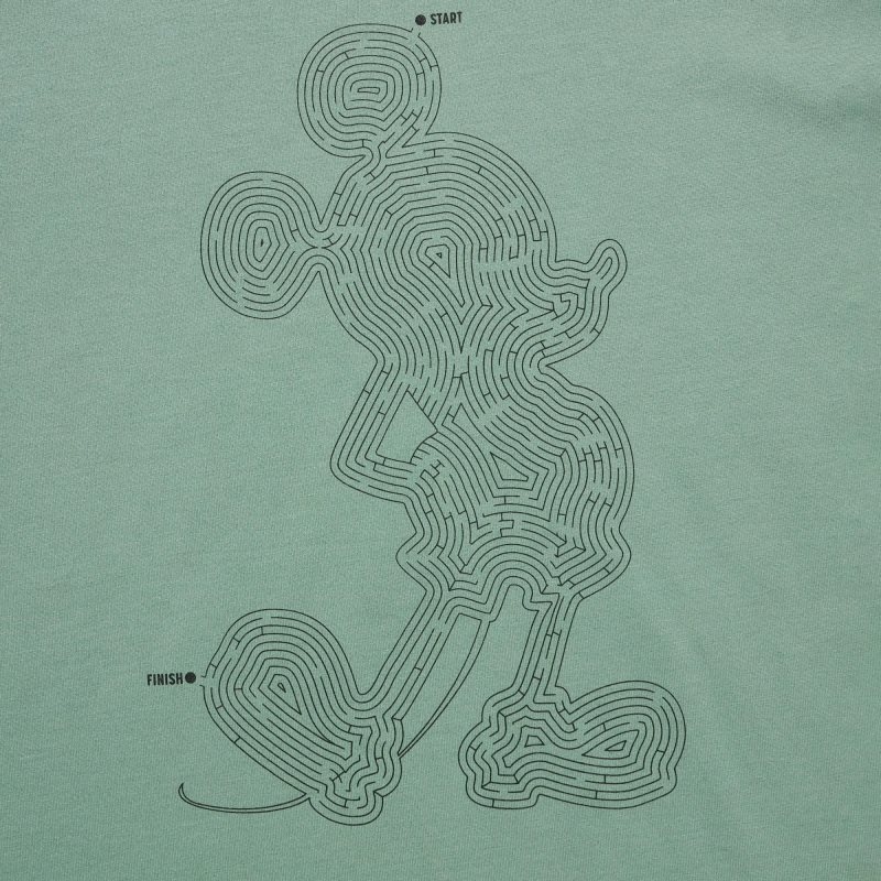 T Shirts Uniqlo Mickey Stands Ut Short Sleeve Graphic Homme Vert | 8757576