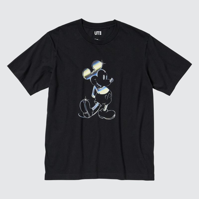 T Shirts Uniqlo Mickey Stands Ut Short Sleeve Graphic Homme Noir | 8493869