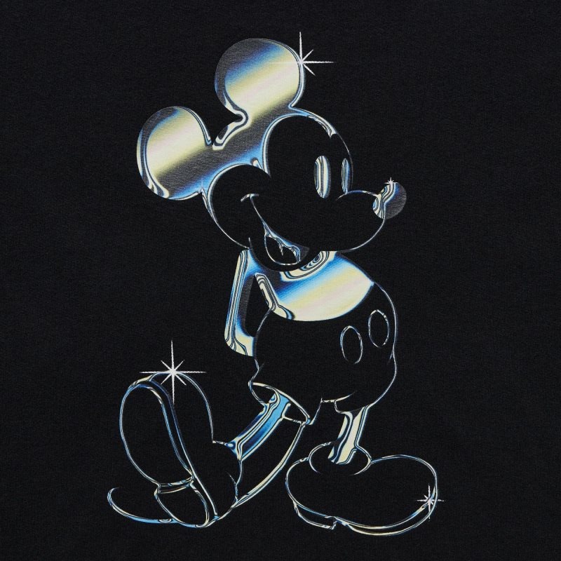 T Shirts Uniqlo Mickey Stands Ut Short Sleeve Graphic Homme Noir | 8493869