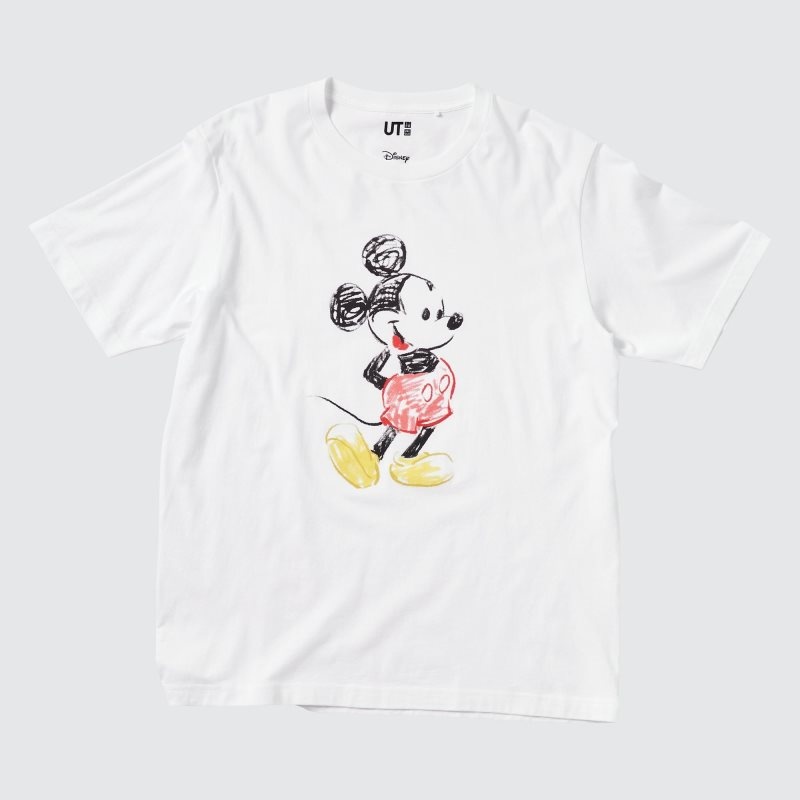 T Shirts Uniqlo Mickey Stands Ut Short-sleeve Graphic Homme Blanche | 512012