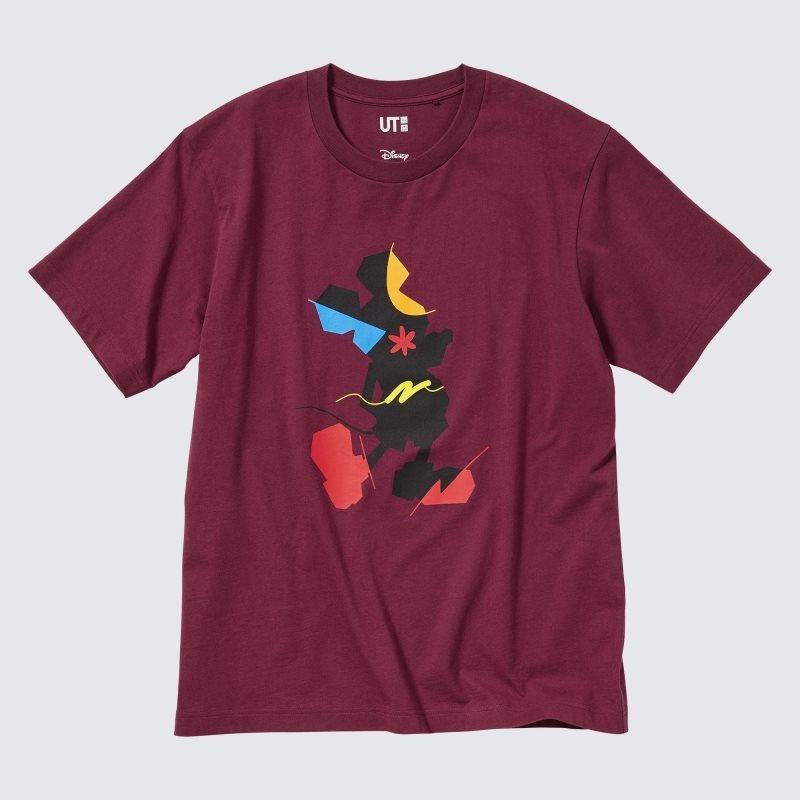 T Shirts Uniqlo Mickey Stands Ut Short-sleeve Graphic Homme Bordeaux | 3679888