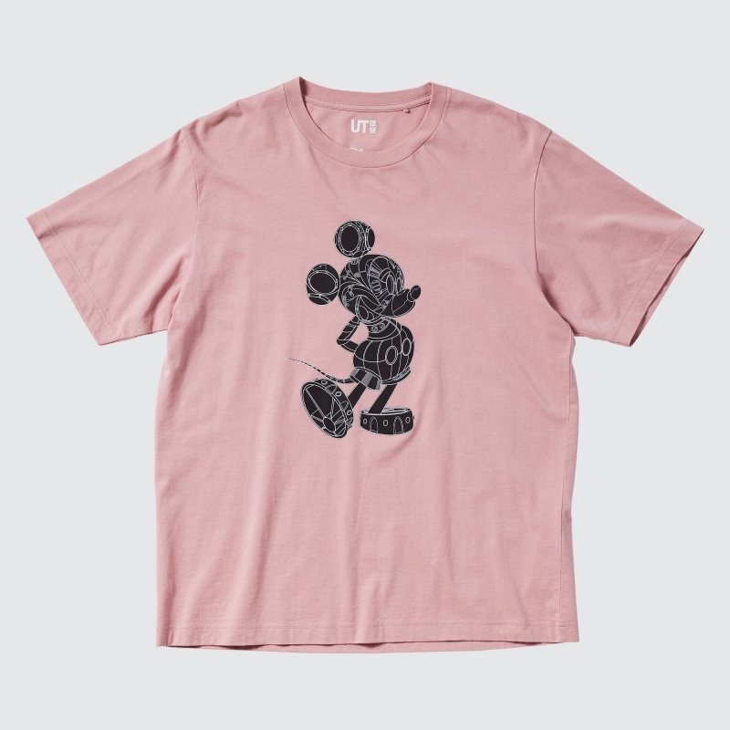 T Shirts Uniqlo Mickey Stands Ut Short-sleeve Graphic Homme Rose | 1477102