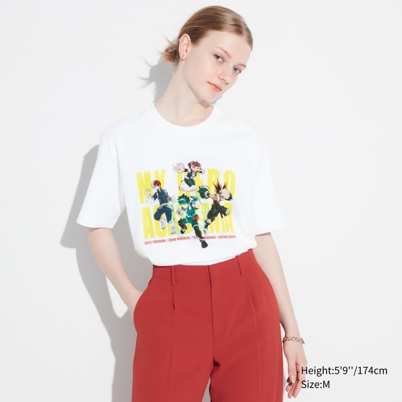T Shirts Uniqlo My Hero Academia Ut Short-sleeve Graphic Homme Blanche | 674870