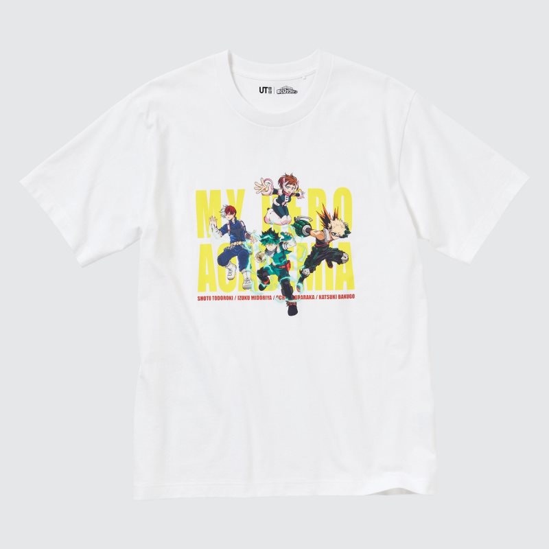 T Shirts Uniqlo My Hero Academia Ut Short-sleeve Graphic Homme Blanche | 674870