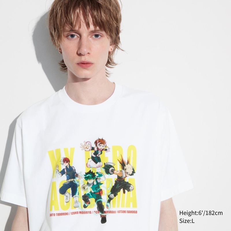 T Shirts Uniqlo My Hero Academia Ut Short-sleeve Graphic Homme Blanche | 674870