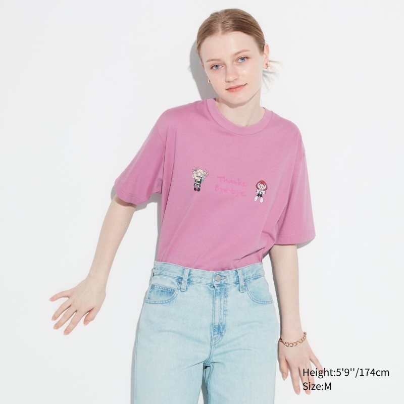 T Shirts Uniqlo My Hero Academia Ut Short-sleeve Graphic Homme Rose | 7679354