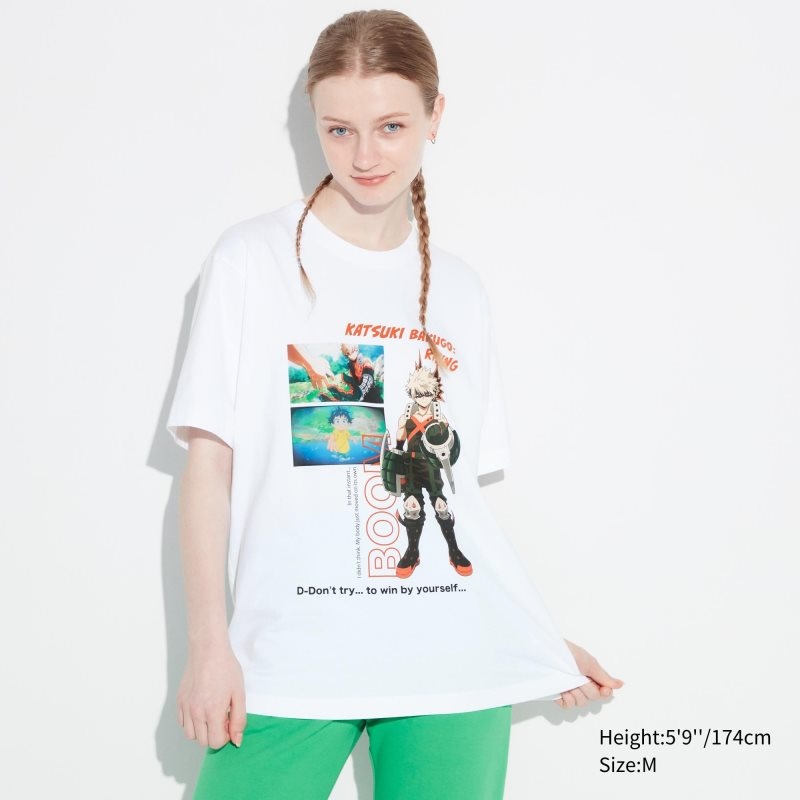 T Shirts Uniqlo My Hero Academia Ut Short-sleeve Graphic Homme Blanche | 5445032
