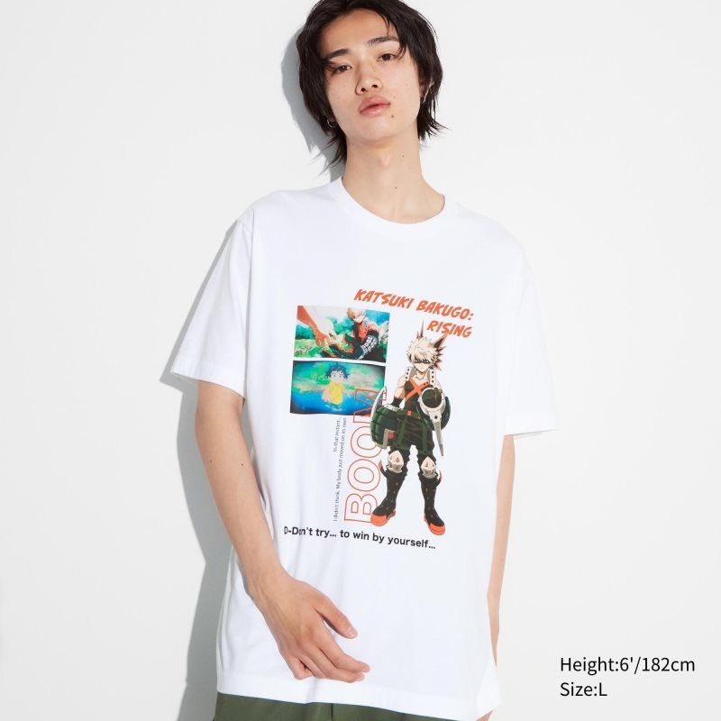 T Shirts Uniqlo My Hero Academia Ut Short-sleeve Graphic Homme Blanche | 5445032