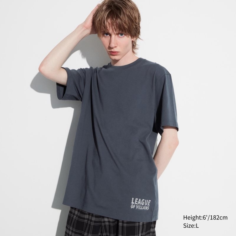 T Shirts Uniqlo My Hero Academia Ut Short-sleeve Graphic Homme Grise | 8874487