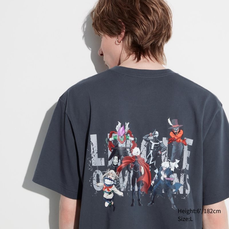 T Shirts Uniqlo My Hero Academia Ut Short-sleeve Graphic Homme Grise | 8874487