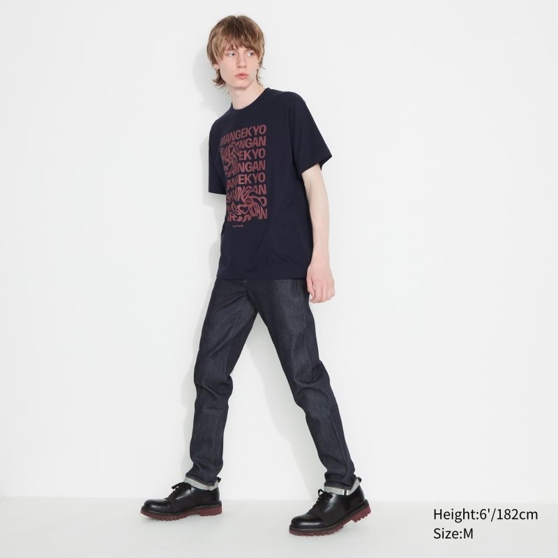 T Shirts Uniqlo Naruto Ut Short-sleeve Graphic Sasuke Uchiha Homme Bleu Marine | 9791234