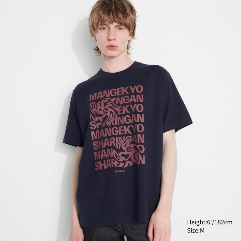 T Shirts Uniqlo Naruto Ut Short-sleeve Graphic Sasuke Uchiha Homme Bleu Marine | 9791234