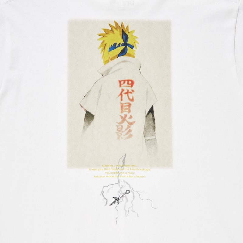 T Shirts Uniqlo Naruto Ut Short-sleeve Graphic Minato Namikaze Homme Blanche | 9464384