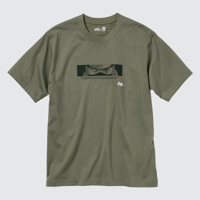 T Shirts Uniqlo Naruto Ut Short-sleeve Graphic Kakashi Hatake Homme Vert Olive | 8460702