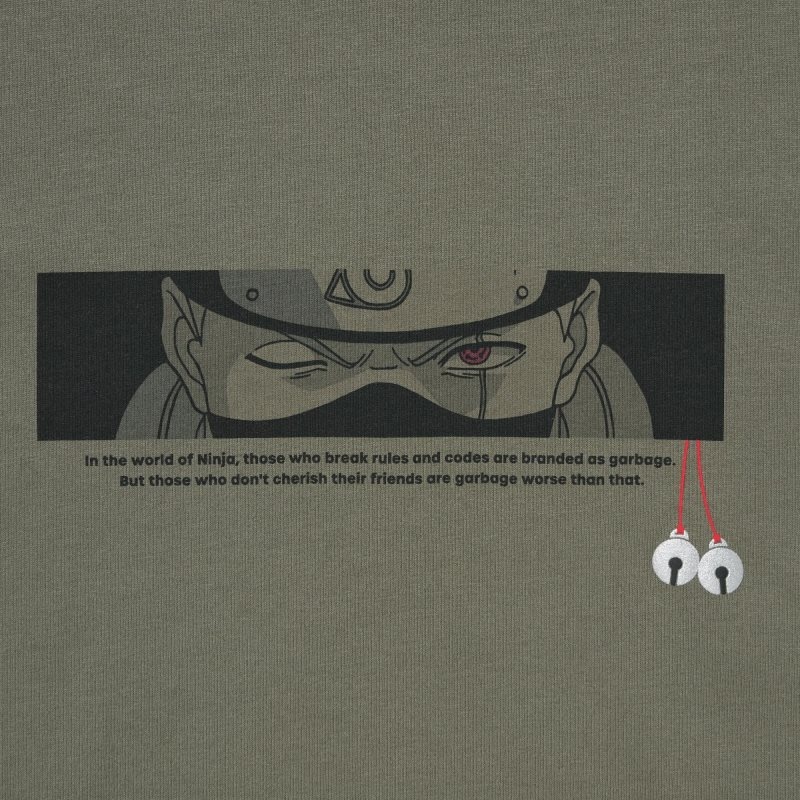 T Shirts Uniqlo Naruto Ut Short-sleeve Graphic Kakashi Hatake Homme Vert Olive | 8460702