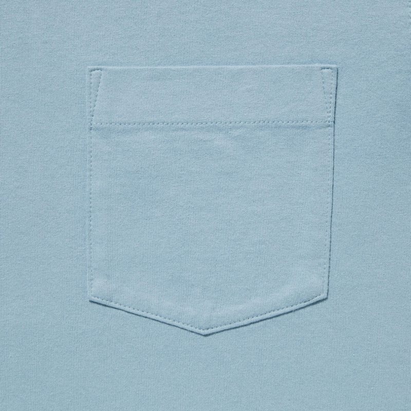T Shirts Uniqlo Oversized Pocket Crew Neck Half-sleeve Homme Bleu | 9504070