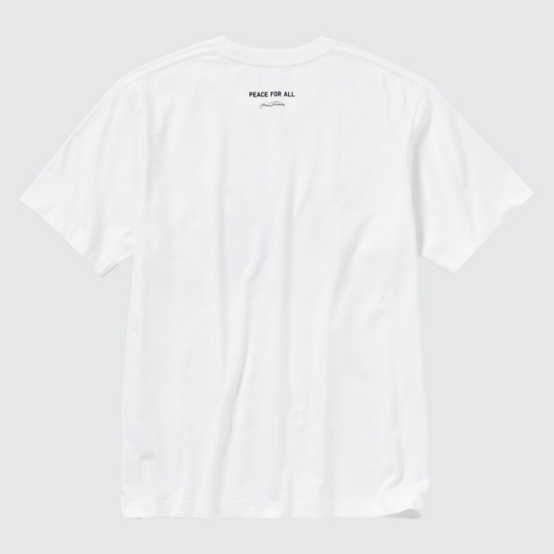 T Shirts Uniqlo PEACE FOR ALL Short-Sleeve Graphic Julian Opie Femme Blanche | 1214819