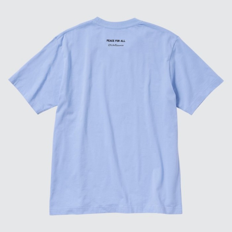 T Shirts Uniqlo PEACE FOR ALL Short-Sleeve Graphic Dick Bruna Femme Bleu | 4888623