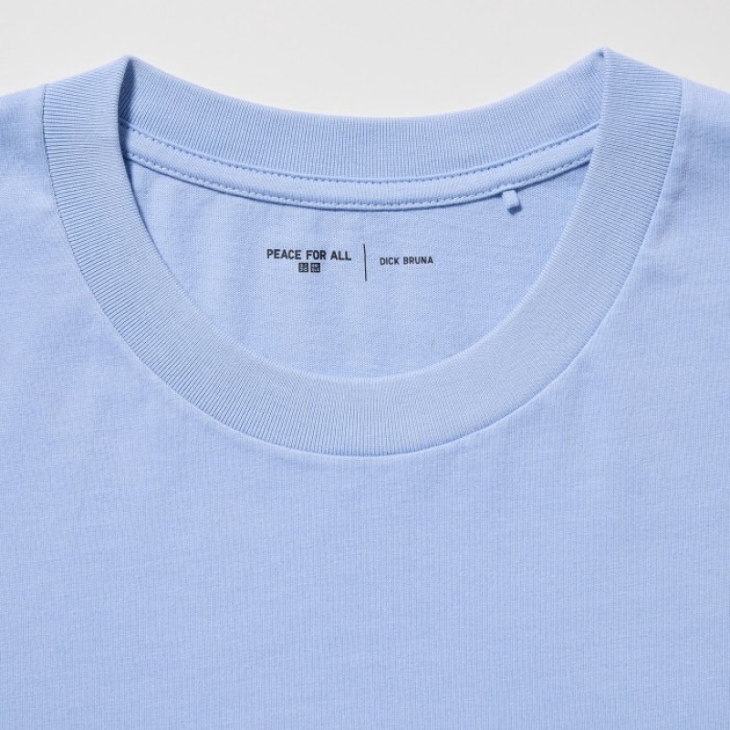 T Shirts Uniqlo PEACE FOR ALL Short-Sleeve Graphic Dick Bruna Femme Bleu | 4888623