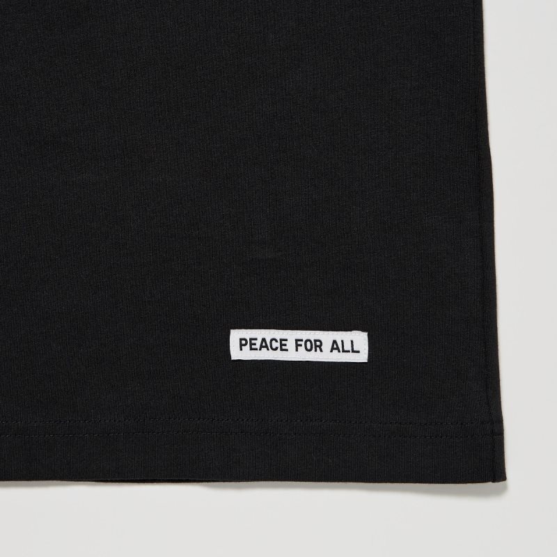 T Shirts Uniqlo PEACE FOR ALL Short-Sleeve Graphic Adam Scott Homme Noir | 2444004