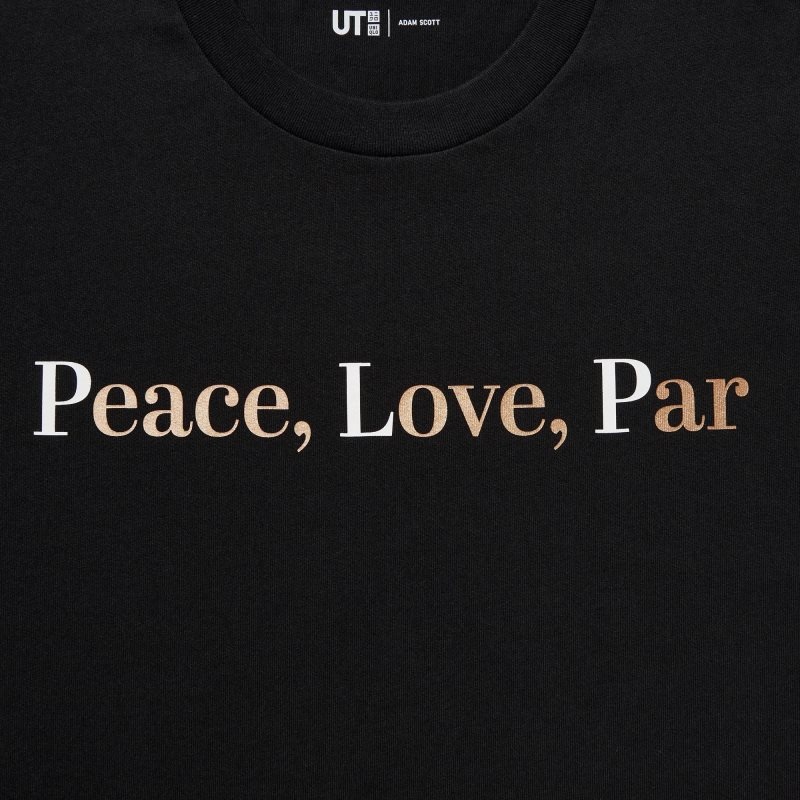 T Shirts Uniqlo PEACE FOR ALL Short-Sleeve Graphic Adam Scott Homme Noir | 2444004