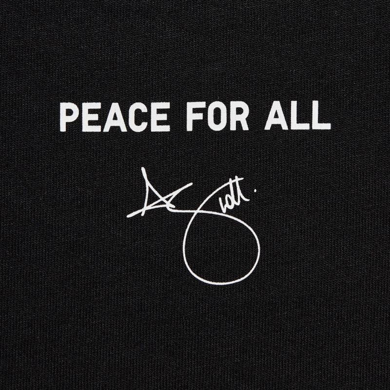 T Shirts Uniqlo PEACE FOR ALL Short-Sleeve Graphic Adam Scott Homme Noir | 2444004