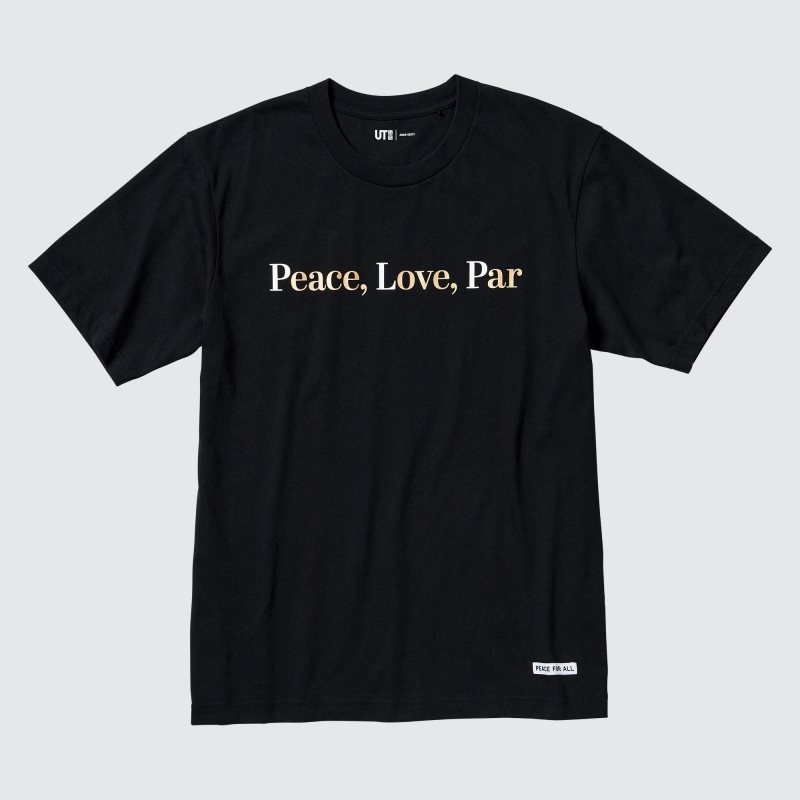 T Shirts Uniqlo PEACE FOR ALL Short-Sleeve Graphic Adam Scott Homme Noir | 2444004