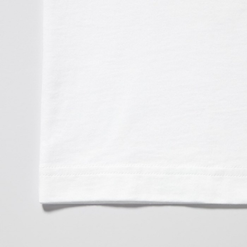 T Shirts Uniqlo PEACE FOR ALL Short-Sleeve Graphic Roger Federer Femme Blanche | 8537371